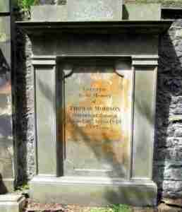 Gravestone with the Morrison family surname Gravestone with the Morrison family surname