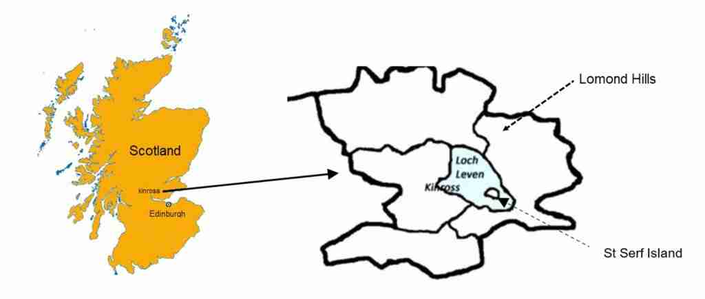 Location of Kinross in Scotland