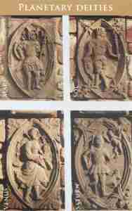 Elaborate carved panels portraying the 7 Cardinal Virtues at Edzell Castle gardens