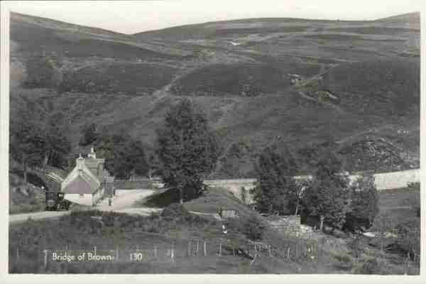 Old postcard of a location in Scotland called Bridge of Brown Old postcard of a location in Scotland called Bridge of Brown