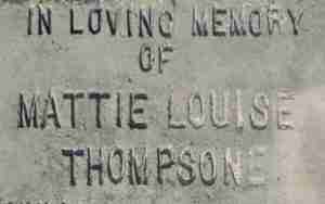 The Thompsone name on a gravestone in Mississippi The Thompsone name on a gravestone in Mississippi