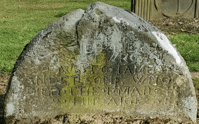 A gravestone showing the name Andersone A gravestone showing the name Andersone