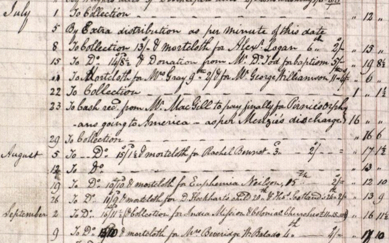 Examples of mortcloth hire in a Scottish burial record Examples of mortcloth hire in a Scottish burial record