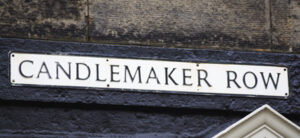 Candlemaker Row street sign in Edinburgh