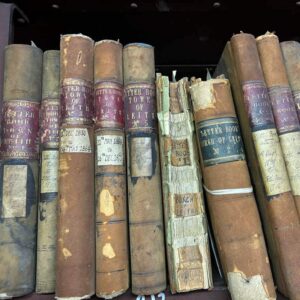 An image of archival books to celebrate International Archives Day on 9th June.