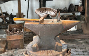 An anvil traditionally used in the blacksmith trade.