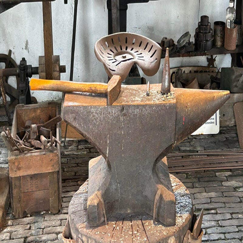 An anvil traditionally used in the blacksmith trade.