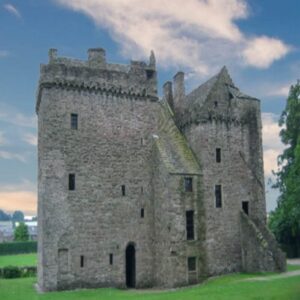 Ruthven Castle, now Huntingtower, linked to the Ruthven surname.