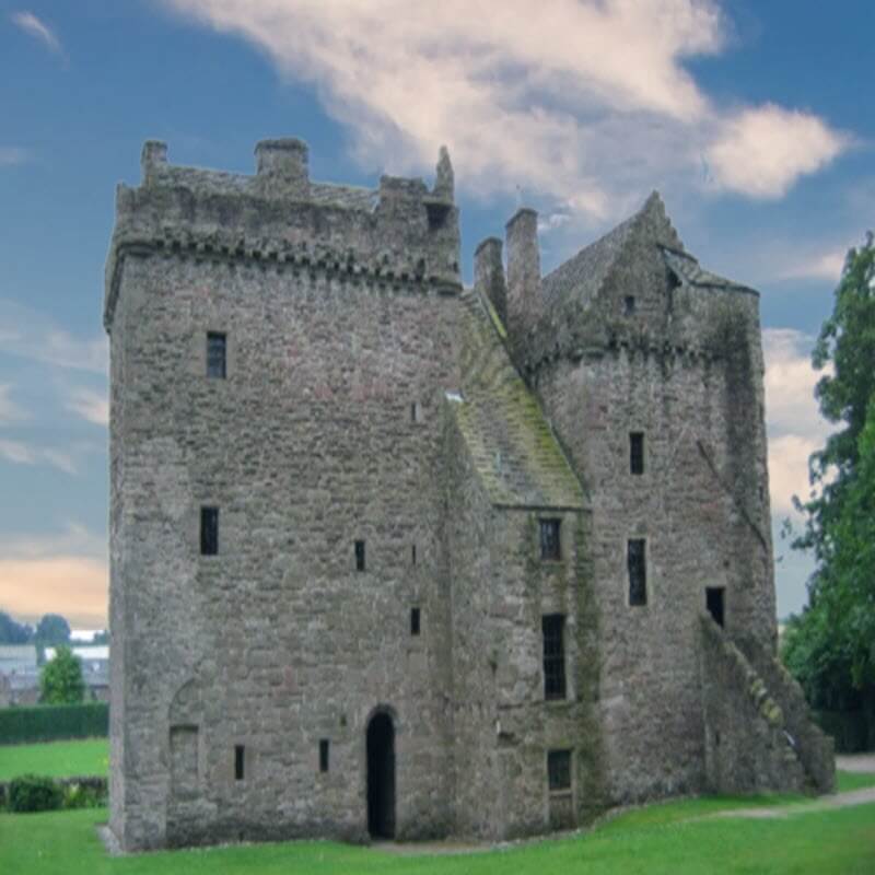 Ruthven Castle, now Huntingtower, linked to the Ruthven surname.