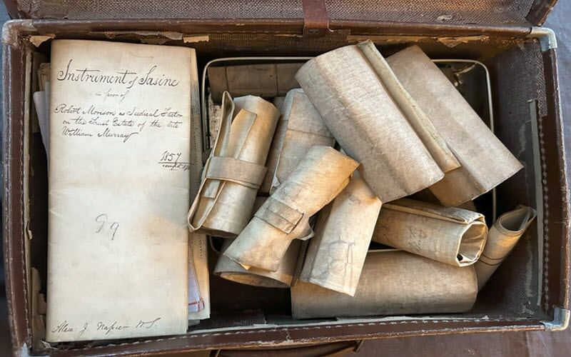 A suitcase full of documents that helped rebuild a family tree
