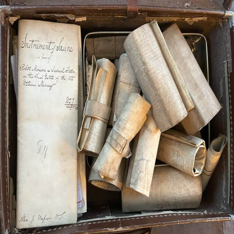 A suitcase full of documents that helped rebuild a family tree